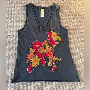 Anthropologie Embroidered Tank Top